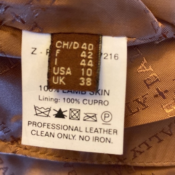 Bally | Tan 100% Lambskin Leather Moto Jacket - Picture 7 of 9